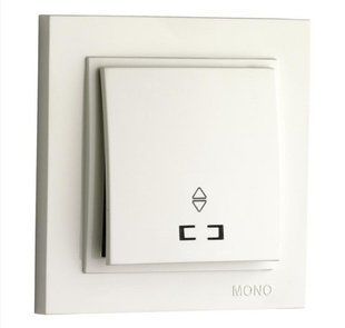 Вимикач прохідний 1-кл. з підсвіткою Mono (білий) (102-190025-110) 000059285 фото